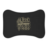 Black Is My Happy Color Funny Sarcastic Pet Feeding Mats