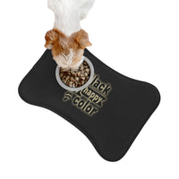 Black Is My Happy Color Funny Sarcastic Pet Feeding Mats