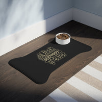 Black Is My Happy Color Funny Sarcastic Pet Feeding Mats