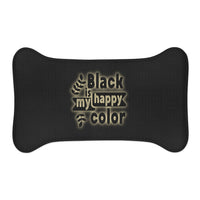 Black Is My Happy Color Funny Sarcastic Pet Feeding Mats