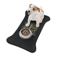 Black Is My Happy Color Funny Sarcastic Pet Feeding Mats